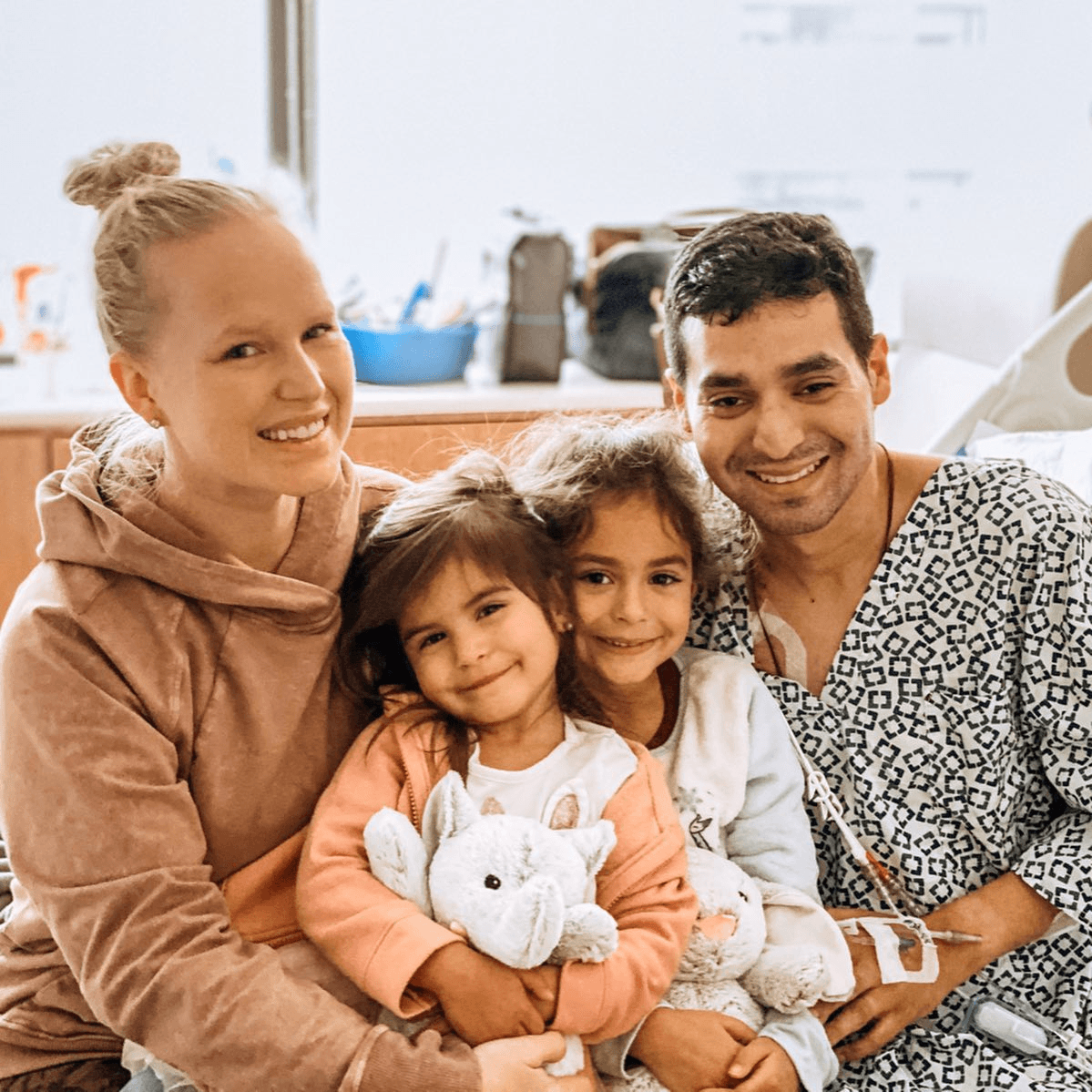 Larry with his daughters