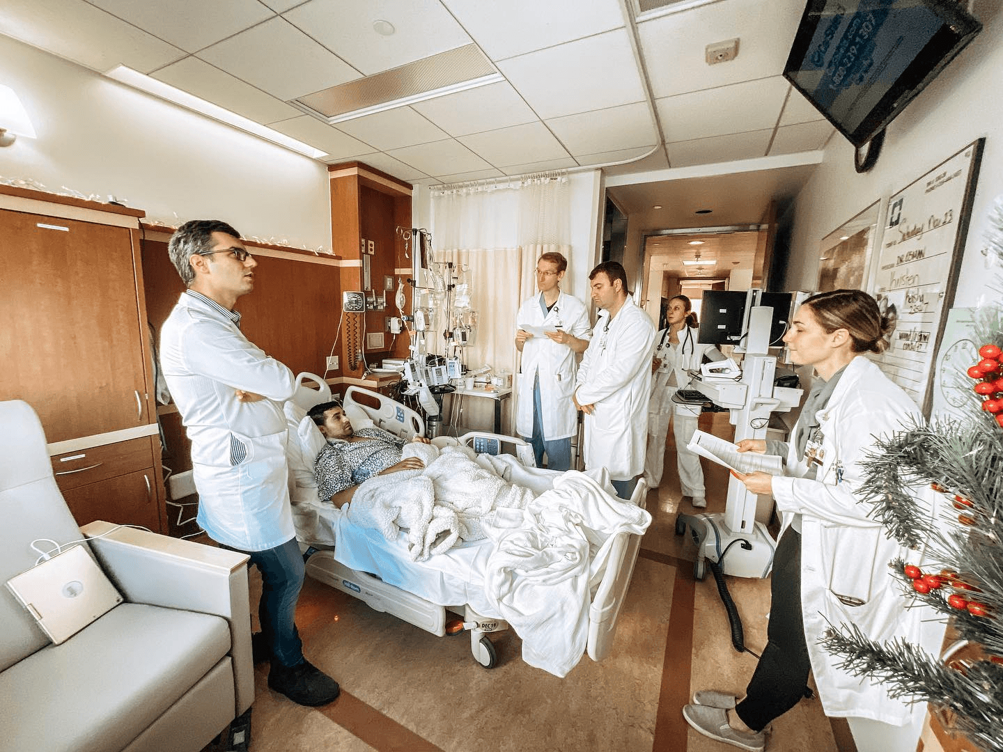 Larry in hospital